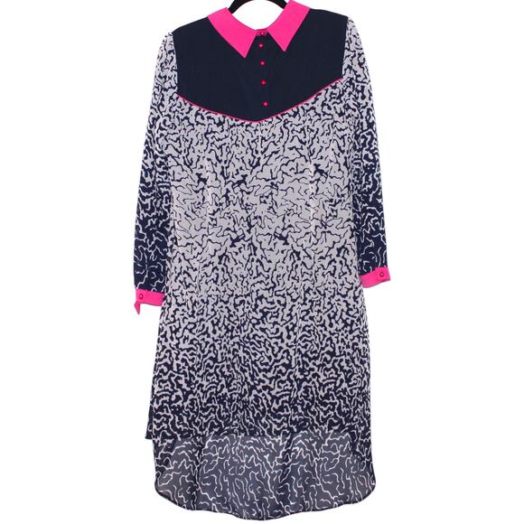 Blue Pink White Polka Dot Tunic Dress Size Large - Picture 5 of 5